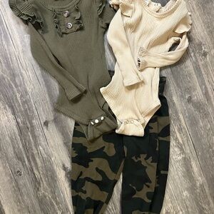Kids Camouflage and Cream 3pc Set